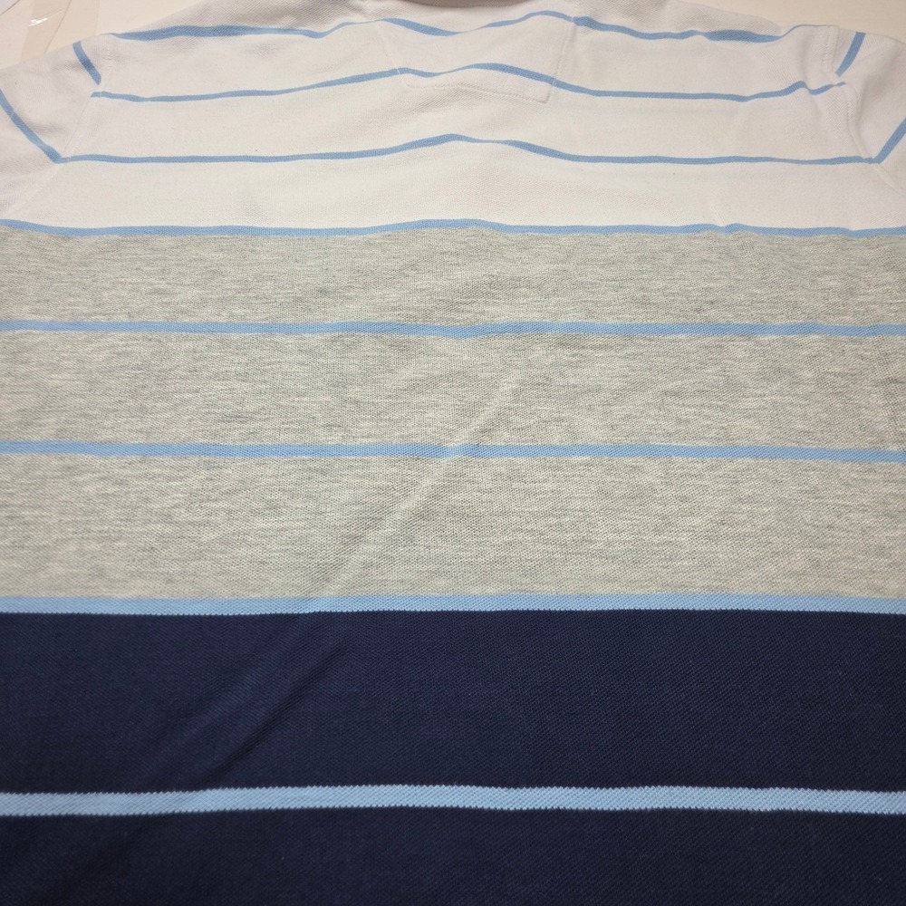 Nautica Mens Performance Deck Shirt Classic Fit Striped Colorblock Polo Large - Picture 6 of 12